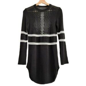 ALEXANDER WANG & H&M Fine Knit Tunic Top / Dress Mesh Panels Sz XS Flawed